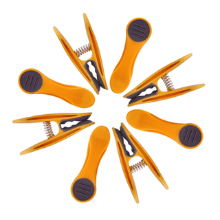 96 Wäscheklammern Gelb mit Edelstahlfedern Softgrip und 1...