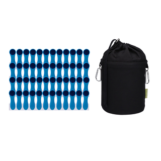 48 Wäscheklammern mit Softgrip Blau Anthrazit und 1...