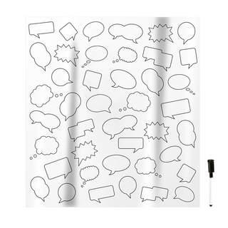 Duschvorhang Sprechblase inkl. Stift zum Beschriften & 12...