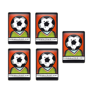 5er Set Blechpostkarte Fussballgesicht